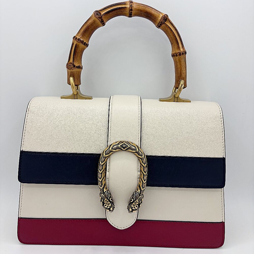 Gucci 448075 Dionysus Leather Bamboo Top Handle Medium Women's Bag